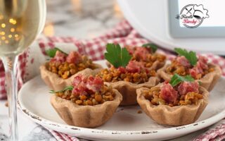 CESTINI SALATI CON LENTICCHIE E COTECHINO BIMBY