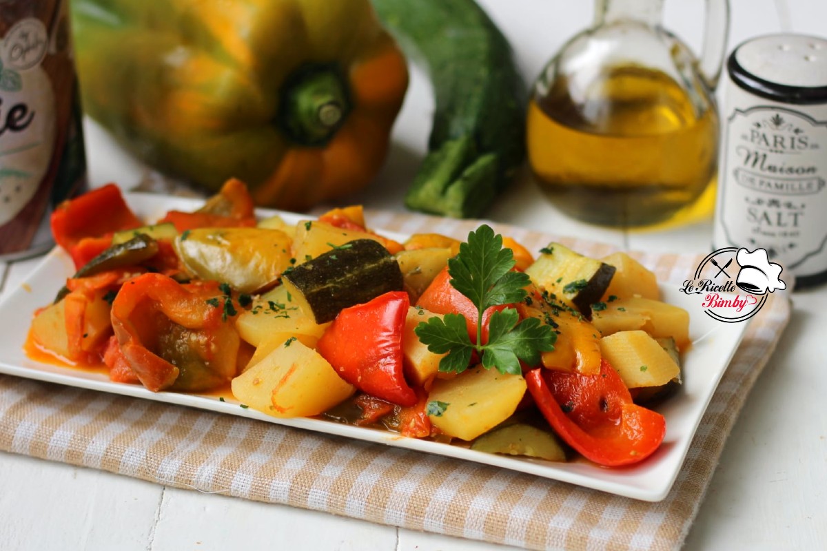 PEPERONATA BIMBY Con Patate E Zucchine | Le Ricette Bimby