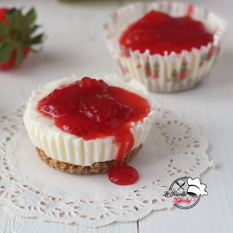 MINI CHEESECAKE ALLE FRAGOLE BIMBY tortine cremose