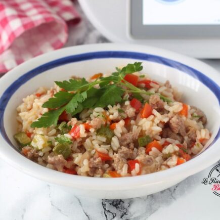 RISOTTO CON SALSICCIA PEPERONI E ZUCCHINE