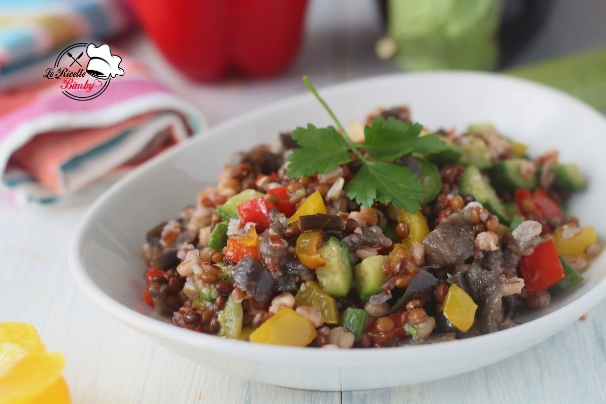 INSALATA DI CEREALI FREDDA CON VERDURE BIMBY