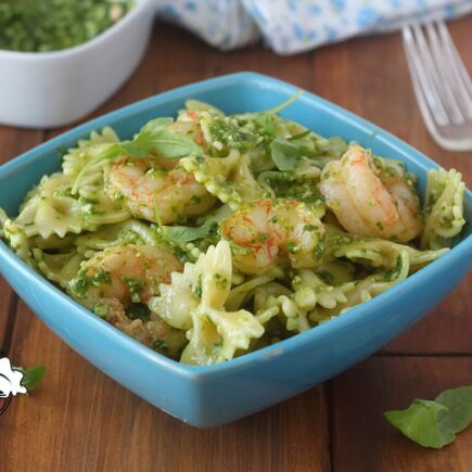 PASTA AL PESTO DI RUCOLA E GAMBERETTI BIMBY