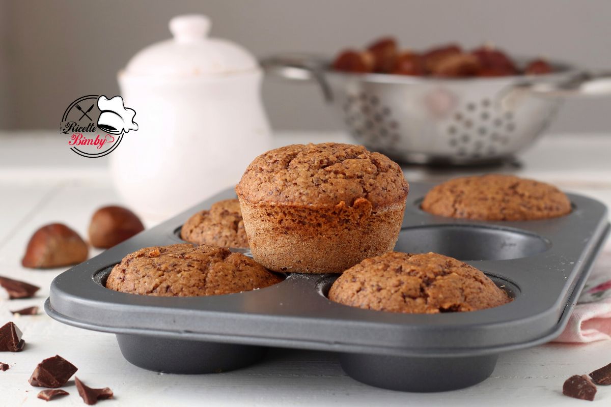 MUFFIN ALLE CASTAGNE E CIOCCOLATO BIMBY