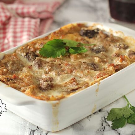 LASAGNE AI FUNGHI E SALSICCIA BIMBY (