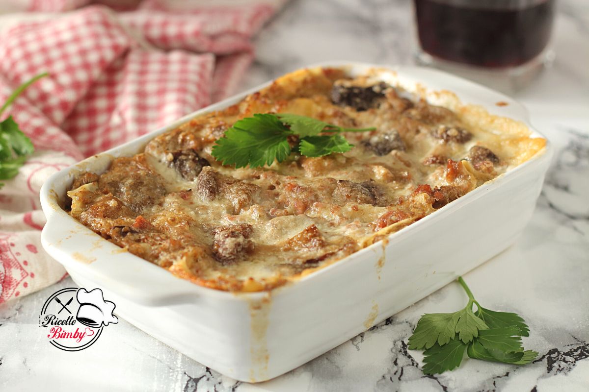 LASAGNE AI FUNGHI E SALSICCIA BIMBY
