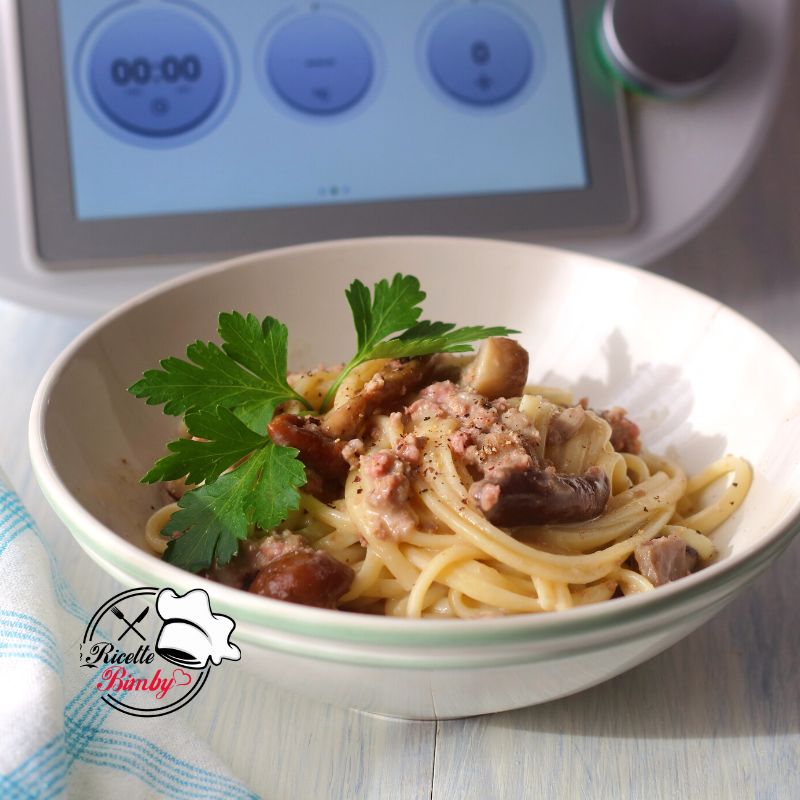 LINGUINE SALSICCIA E FUNGHI BIMBY