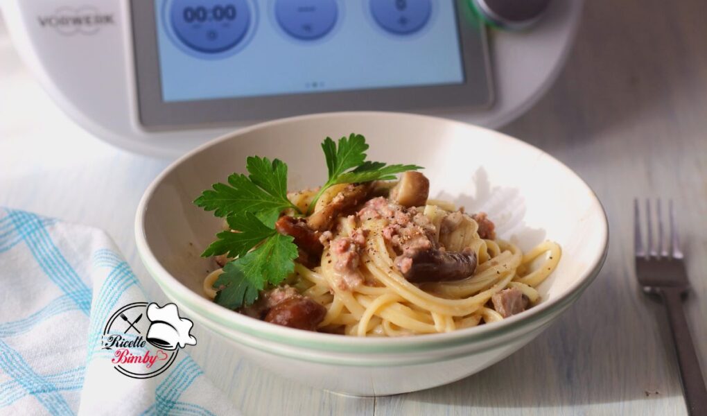 LINGUINE SALSICCIA E FUNGHI BIMBY