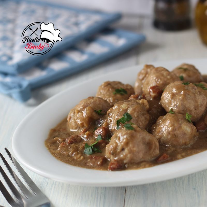 POLPETTE DI CARNE CREMOSE AI FUNGHI BIMBY