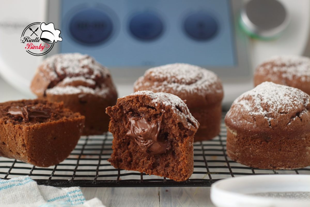 MUFFIN AL CACAO CON CUORE ALLA NUTELLA BIMBY