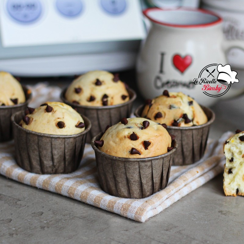 MUFFIN SOFFICI CON GOCCE DI CIOCCOLATO BIMBY