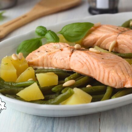 SALMONE PATATE E FAGIOLINI BIMBY
