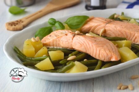 SALMONE PATATE E FAGIOLINI BIMBY