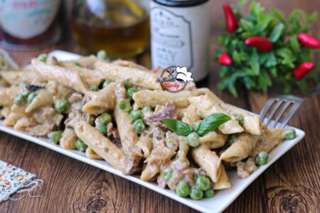 PASTA PISELLI FUNGHI E SPECK BIMBY