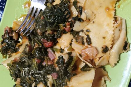 PAPPARDELLE AGLI SPINACI E CIPOLLOTTI